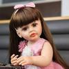 KEIUMI 55 см/22 дюйма Реалистичные куклы-девочки Reborn Baby Girl, полностью силиконовые, виниловые, в цветочном платье, кукла, игрушка на день рождения, Рождество, Пасху, подарок