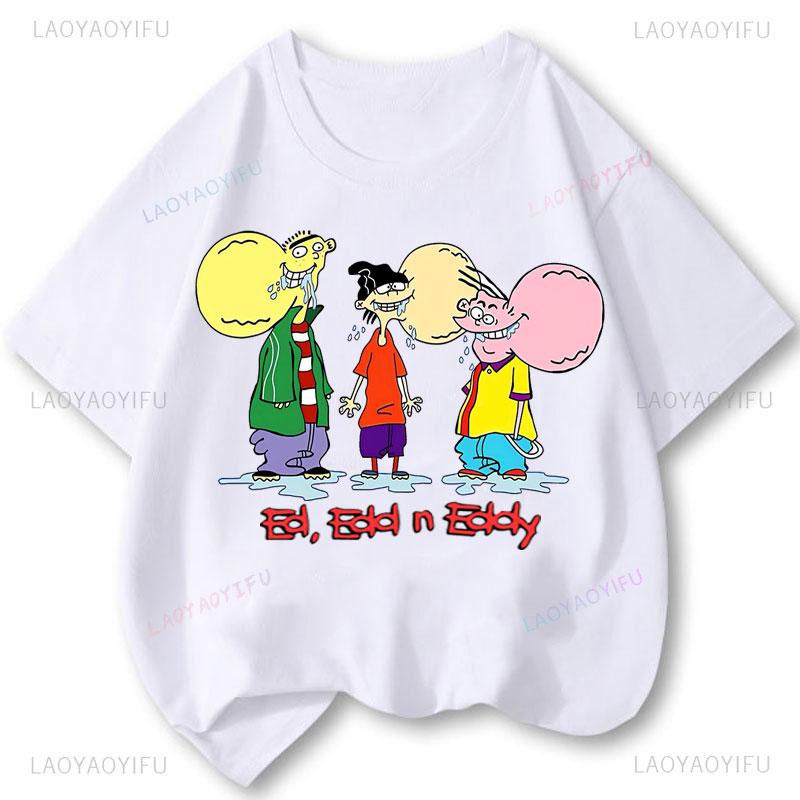 Футболка Ed Edd Eddy Телешоу Новинка Мультяшная Kawaii Милая Повседневная Смешная С Комическим Принтом Одежда Y2k Графические Футболки Хлопок Унисекс Топ