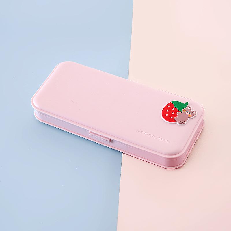 Простой пенал, портативный твердый пенал, канцелярские принадлежности для учеников начальной и средней школы, креативная коробка для хранения конфетного цвета