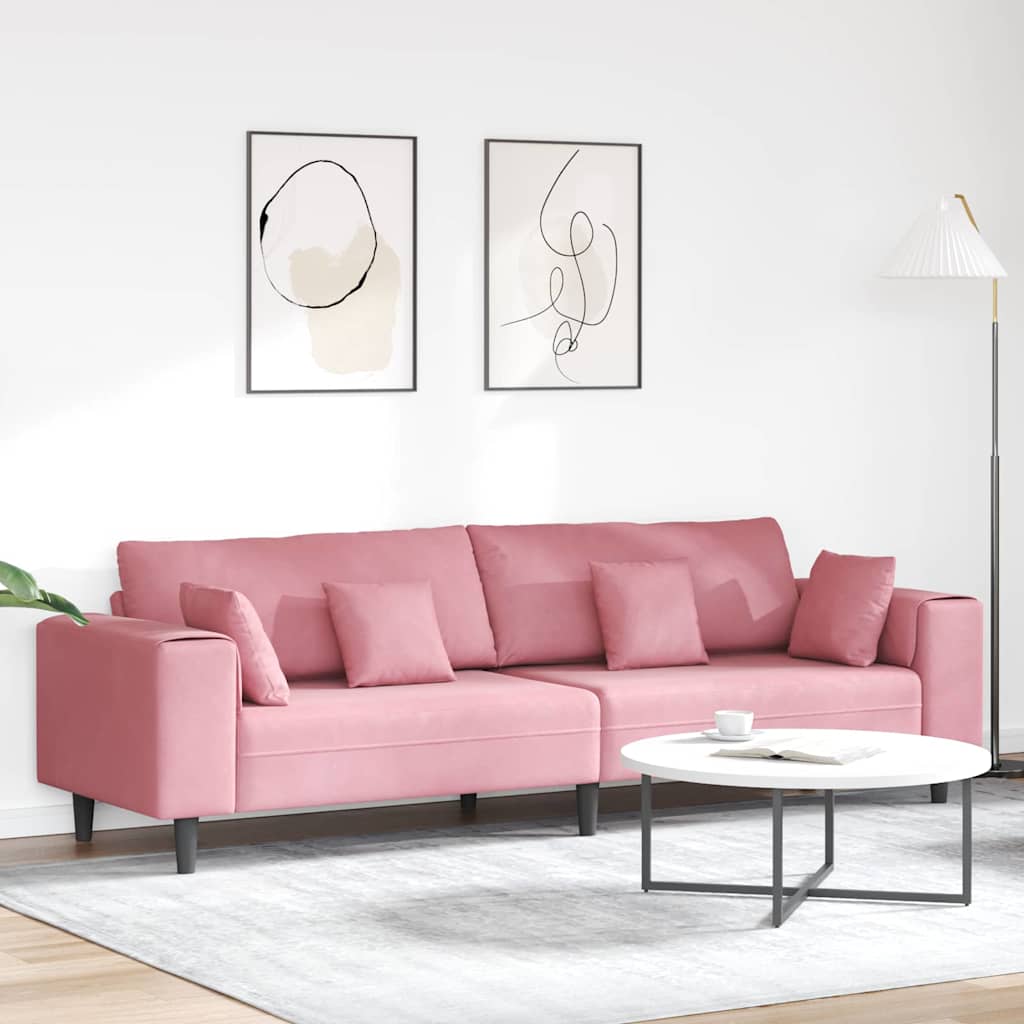 Pink Sofa 250 x 77 x 76 cm Velvet