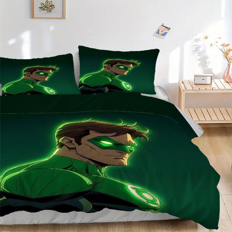 3pcs Green Lantern Duvet Cover Set, 1 Duvet Cover + 2 Pillowcases (No Insert), High-Definition Print for All Seasons,Durable yy251103005