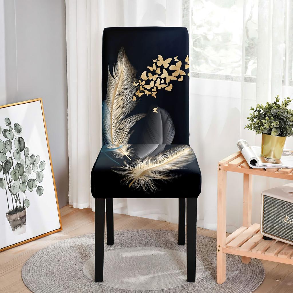 Чехол для стула с принтом из мрамора, универсальный чехол для стула Four Seasons для дома