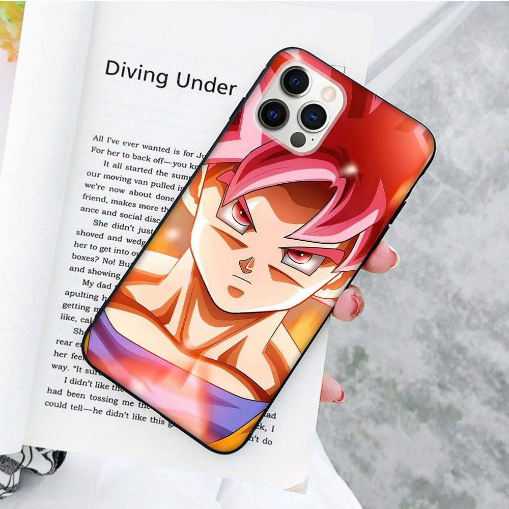 Мягкий черный чехол JW83 Dragon Ball Goku для iPhone 16 15 Plus 14 13 Pro 8 SE XR XS Max P30 Nova 5T Y5P Y6 Y7 Y8P Y9 Realme C30 C33 C31 VIVO Y36 V27
