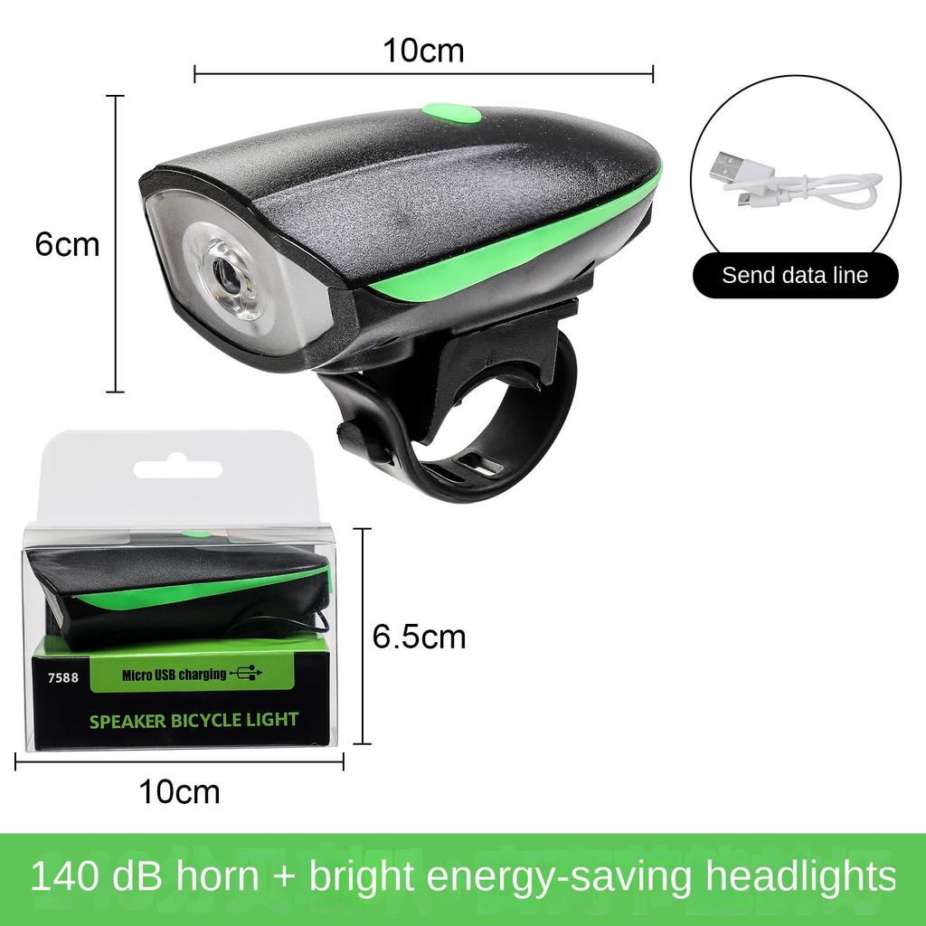 Bicycle Lights with Speakers, Rechargeable Bicycle Lights, Cycling Lights, Bicycle Headlights with 3 Lighting Modes