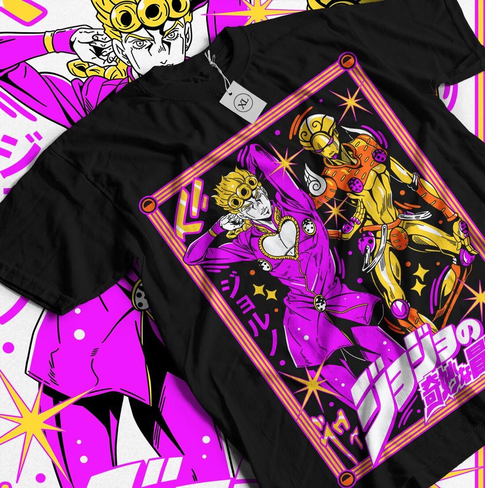 Футболка Jojo's Bizzare Adventure Джорно Джоске Девушка Кавайная Аниме Футболка Все Размеры Унисекс Футболка