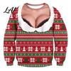 Relaxed Fit Holiday Shirt for Men Christmas 3D Printed Ugly Knitted Tops Funny Fake Hairy Festive Graphic Pullover Winter Wear Chest Sweater,