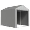 Garden Shed, Storage Tent, Motorcycle Shelter, Roll-Up Zippered Door, 160 x 218 x 172 cm, Grey