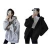 Women's Zip Up Sweatshirt Fleece Lined Hoodies Oversized Long Sleeve Hooded Coat with Pockets