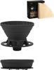 Vandroop Coffee Dripper Foldable Coffee Hand Drip Reusable Silicone Easy To Carry Outdoor Camping (for 1-2 Cups) (Black + Filter Paper)