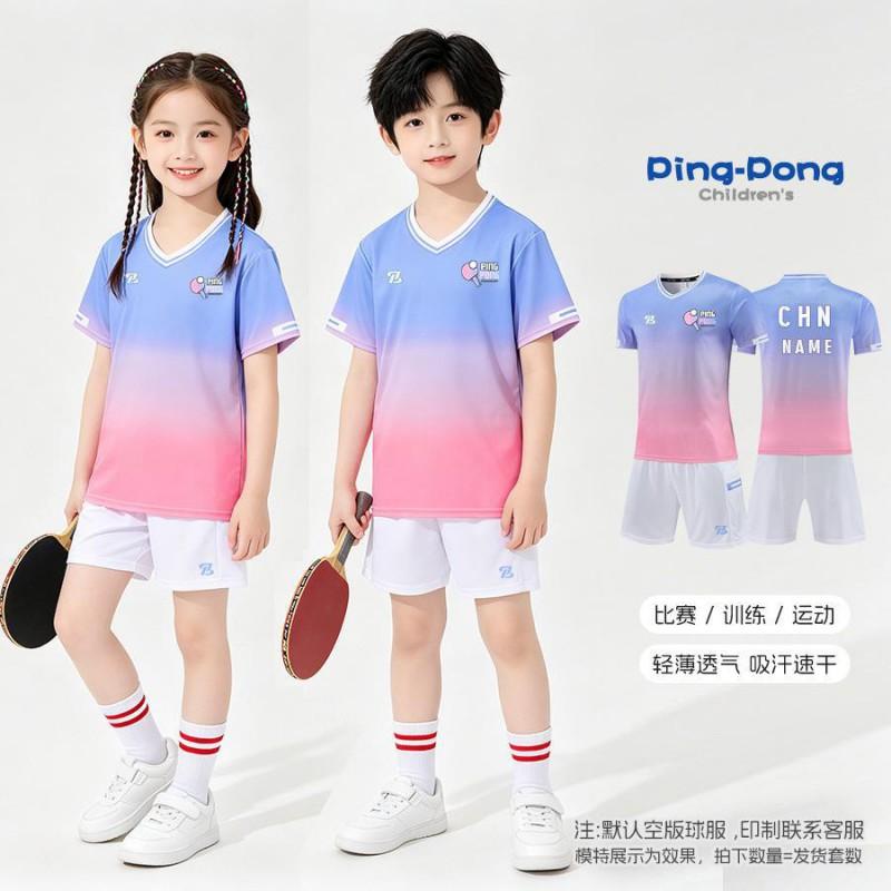 Kids Quick-Dry Breathable Table Tennis Set Unisex Sportswear Training Competition