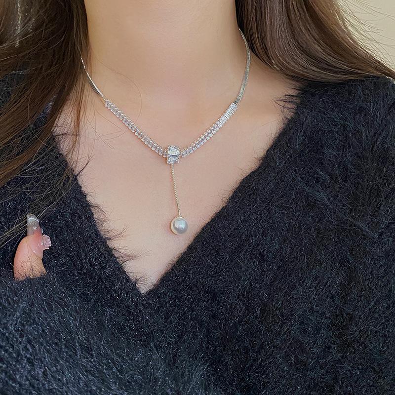 Подвеска-капля в форме сердца, чокер со стразами - Элегантное женское ожерелье