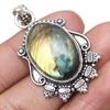 Pendant Shiney Labradorite Gemstone Valentine'Day Gifted Silver Jewelry 2.25"