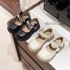 Girls' Small Leather Shoes 2025 Spring New Little Girl Versatile Single Shoes Medium and Small Children's Casual Single Shoes Soft-soled Bow