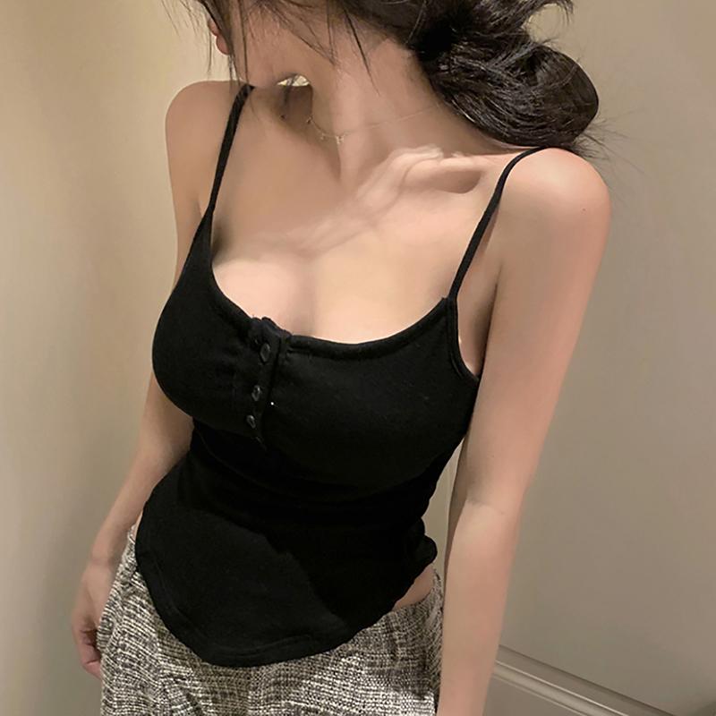 Летний однотонный топ-майка на пуговицах с неровным краем Hotsweet для женщин, без рукавов, облегающий