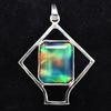 Natural Ammolite 32Ct   Emerald 925 Sterling Silver Gems Pendant Jewelry