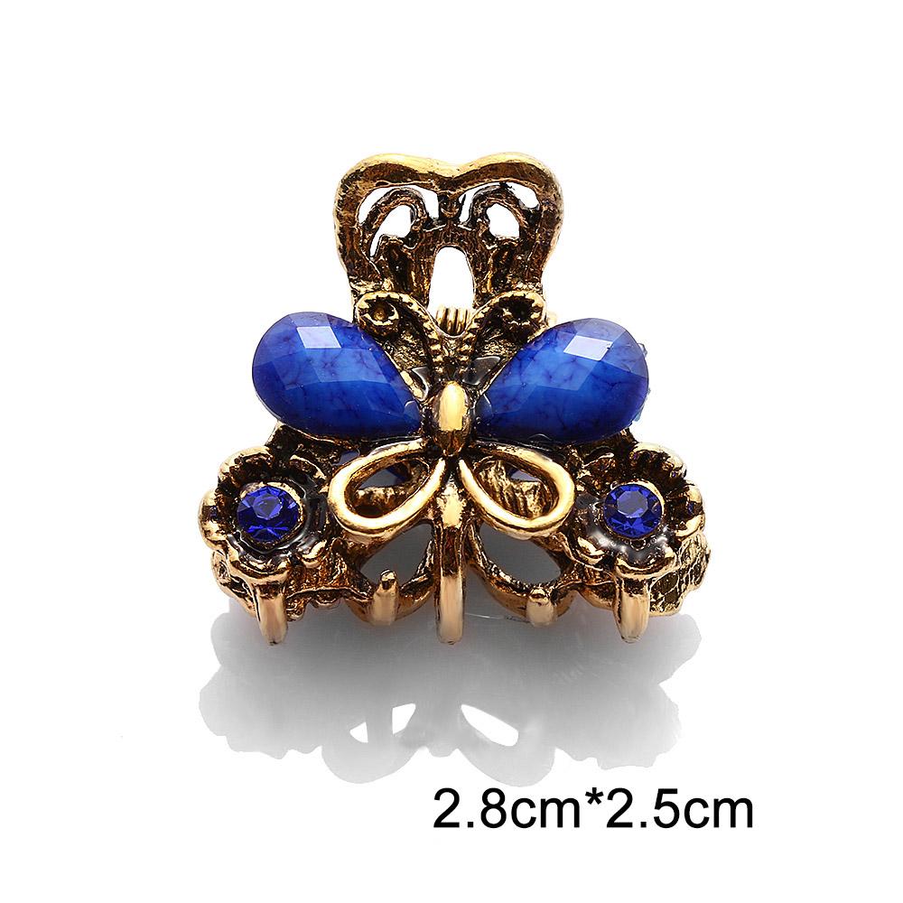 Fashion Women Girls Retro Vintage Jewelry Claw Resin Hairpins Mini Butterfly Hair Clip