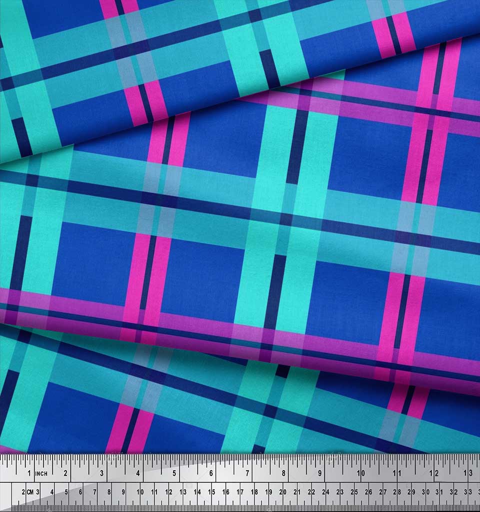 Soimoi Ткань японский креп-сатин в клетку с принтом в клетку швейная ткань метр 42 дюйма