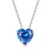 September Birthstone Sterling Silver 925 CZ Diamond Heart Necklace for Women [GAVU]