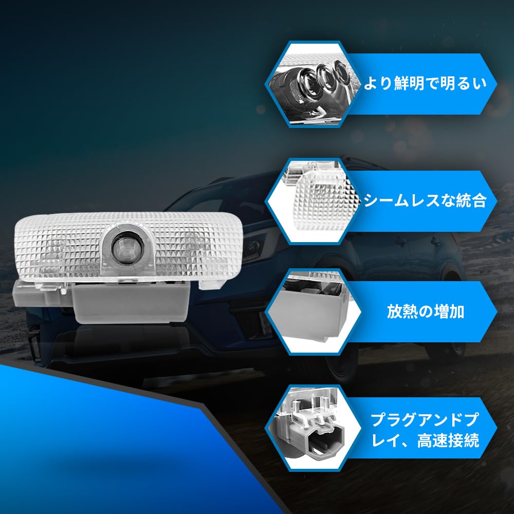 Courtesy Light, Car Curtain Lamp, Fade Resistant, LED Logo Projection Curtain Light, Door Light,