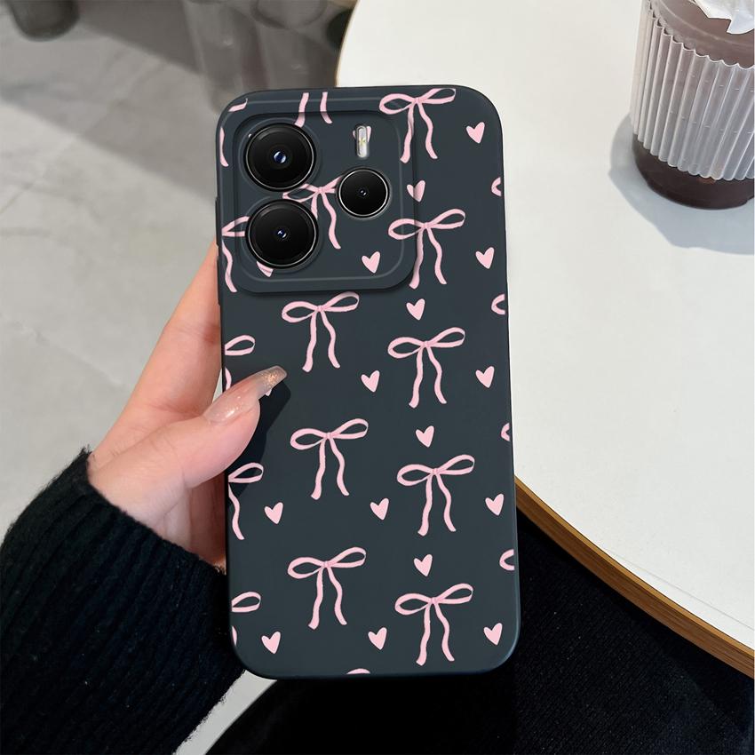 Новый Чехол Для Redmi Note 14 14Pro 14 Pro+ 14S Чехол Для Телефона Прекрасные Узоры Сердечки Премиальная Защита Корпус Для Note14ProPlus Мягкий Жидкий Силиконовый Чехол