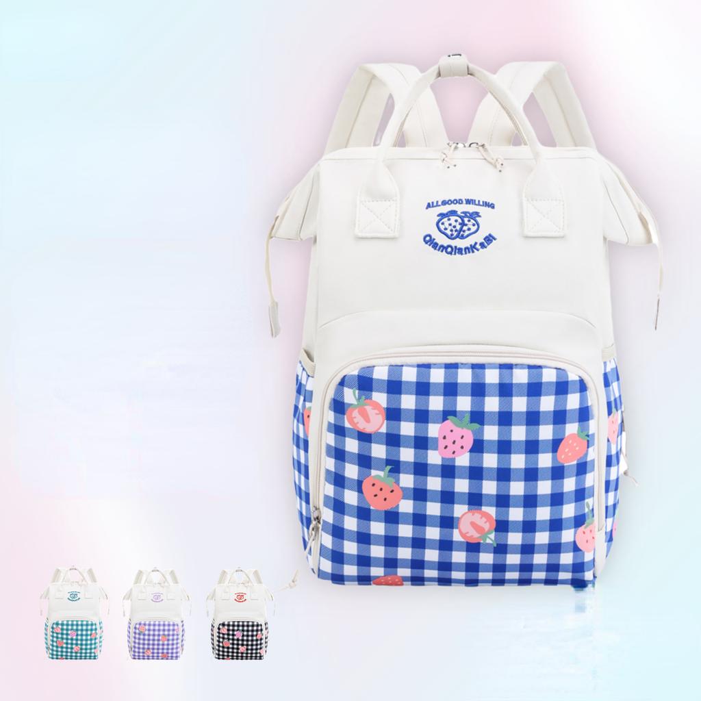 Модная сумка для мамы с клубничным принтом, большая вместительная сумка для хранения детских вещей, легкий многофункциональный рюкзак