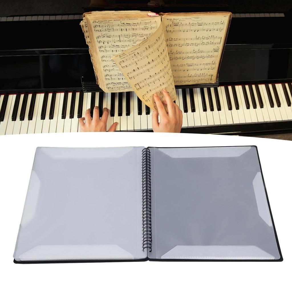 Sheet Music Folder A4 Writeable Detachable Waterproof Music Loose Leaf Binder 40 Pages Capacity