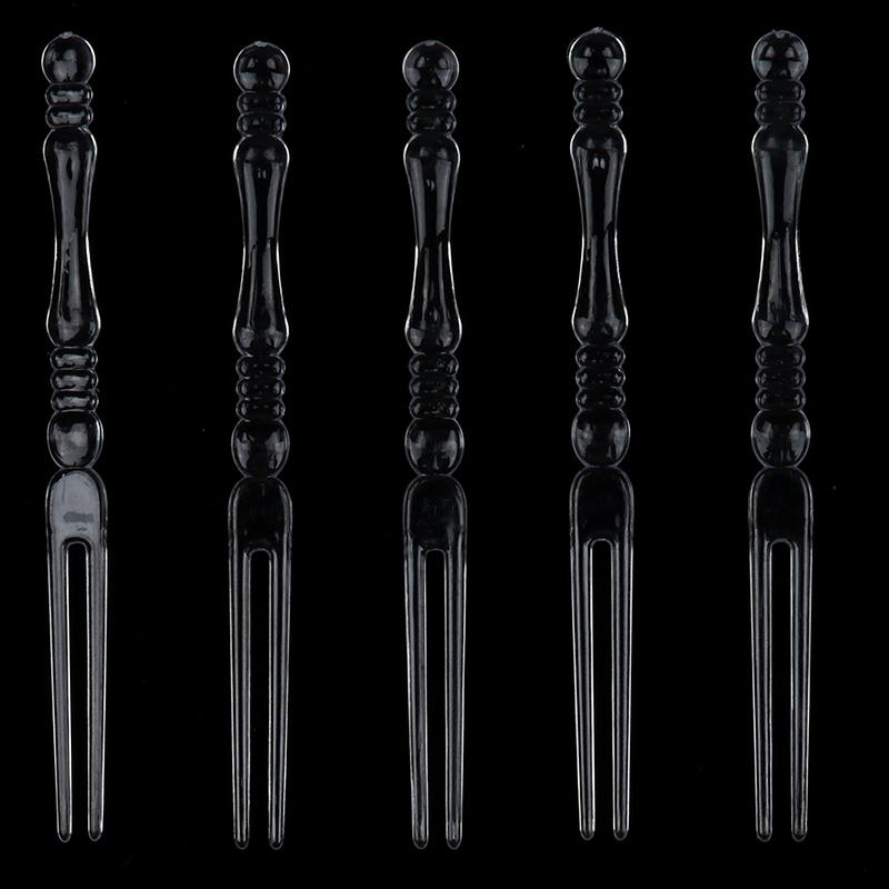 80 шт. Мини прозрачные одноразовые вилки для вечеринок, палочки для барбекю, набор для шампуров, домашняя еда, торт, фрукты, пластиковая вилка