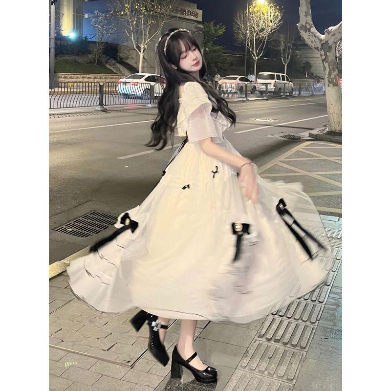 Белое платье с пышными рукавами, женское винтажное пышное платье принцессы