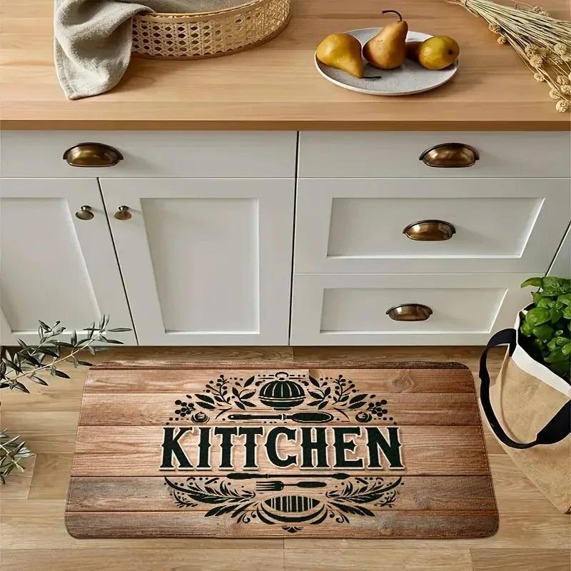 1PC Cowhide Pattern Kitchen Rug Non-Slip Door Mats Pop design Bathroom Rug Bath Mat Carpet for Home Sink Laundry Decor