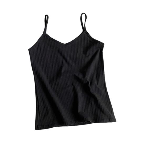 Женский топ-майка на тонких бретельках, летний облегающий топ в рубчик, безрукавка с V-образным вырезом, без рукавов, майка, базовые многослойные рубашки