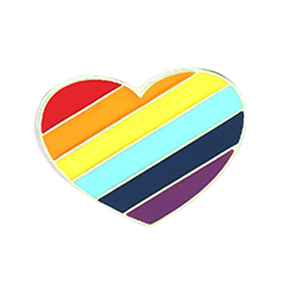 50pcs Gay Pride Rainbow Brooch Creative Victory Heart-shaped Cute Lapel Pin Decorations For Clothes Bags Hats