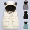 Toddler Hooded Vest with Bear Ears, Warm Padded Gilet for Boys and Girls, Autumn Spring Outfit, Age 1–6