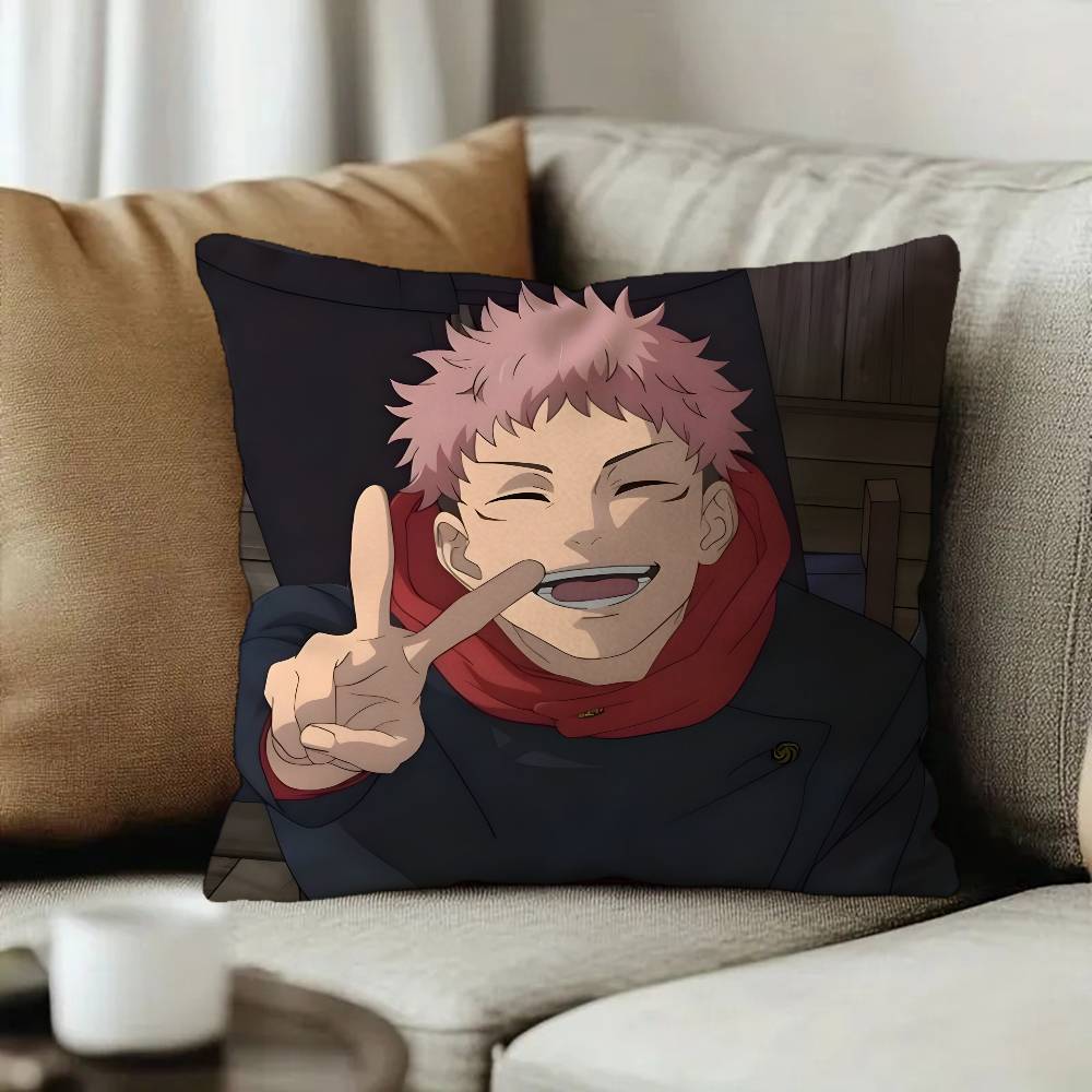 Anime Character Yuji Itadori Pillow Gifts Home Office Furnishings Bedroom Sofa Car Cushion Cover case xcm