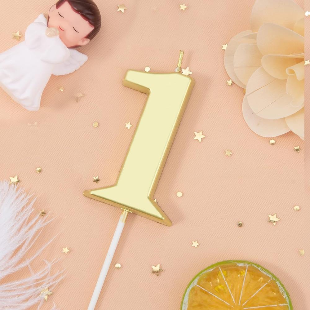 1/2/10 шт. Свечи-цифры на день рождения, золотые свечи-цифры, свечи-цифры на торт, празднование вечеринки