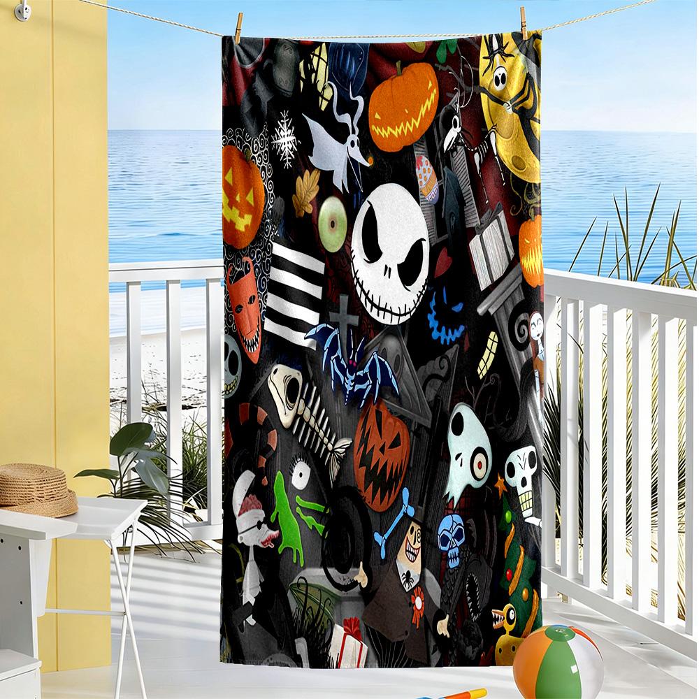Christmas Nightmare Beach Towel High Absorbency & Quick-Dry Comfortable Lightweight Suitable for Swimming, Gym, Camping, Yoga Vacation