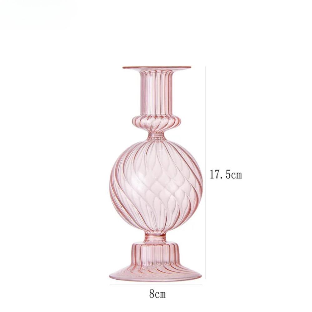 Роскошный скандинавский цветной подсвечник Свадебный настольный стеклянный боросиликатный подсвечник для вечеринки, дня рождения, домашнего декора