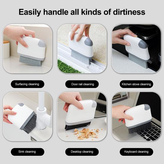 Щетка для чистки оконных пазов 2-в-1 Портативный захват для волос в дверных пазах