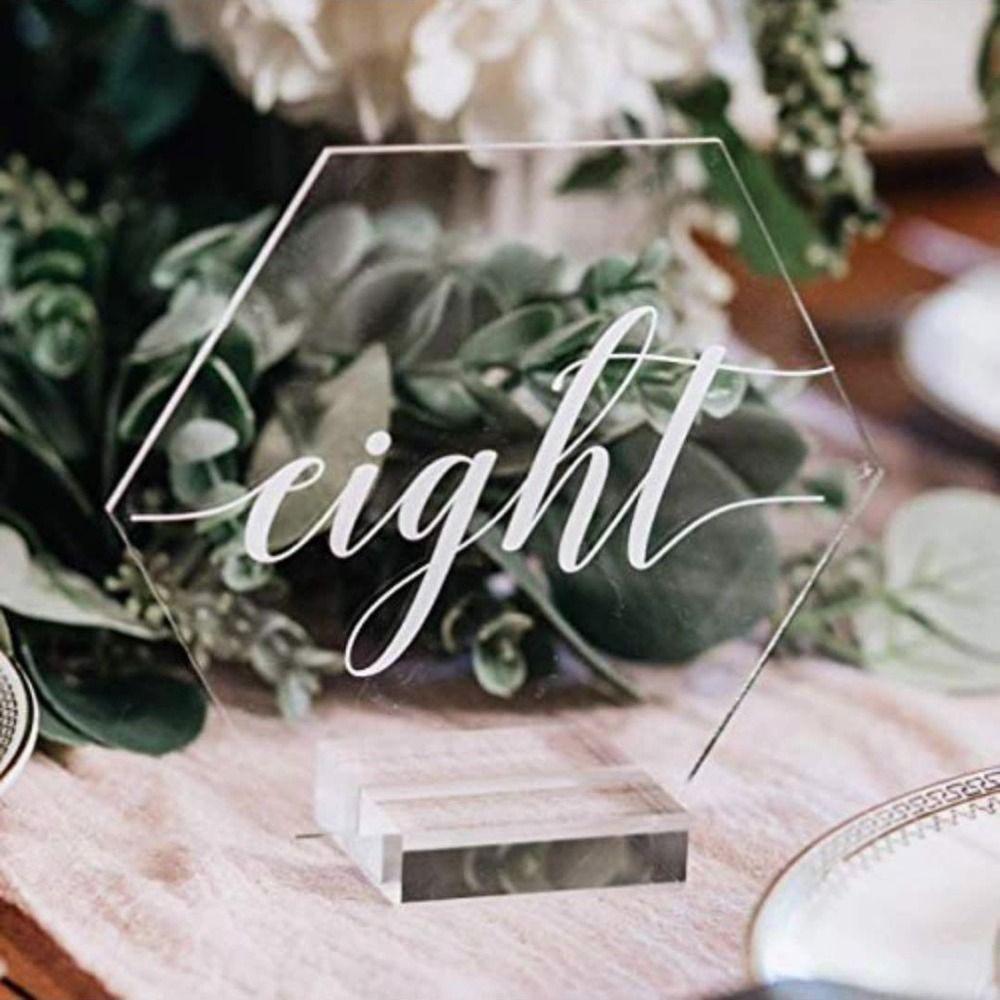 Blank Acrylic Stand Clear Table Number Stands Place Card Holder  Anniversary Celebration