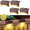 4 Pack LED Solar Deck Lights Waterproof for Garden Pathway Yard Patio