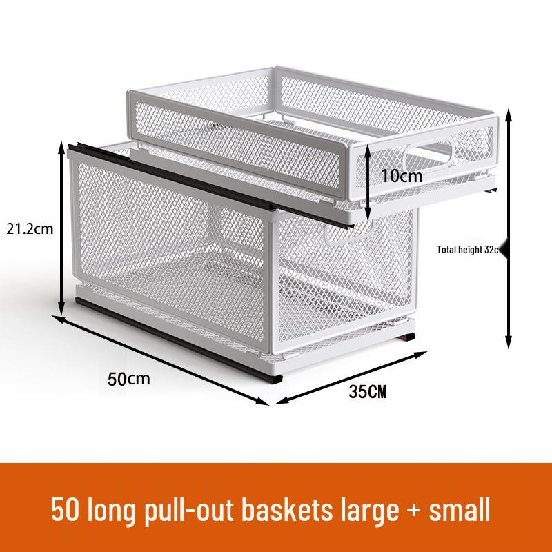 Многоярусная выдвижная кухонная корзина для хранения закусок, приправ и банок