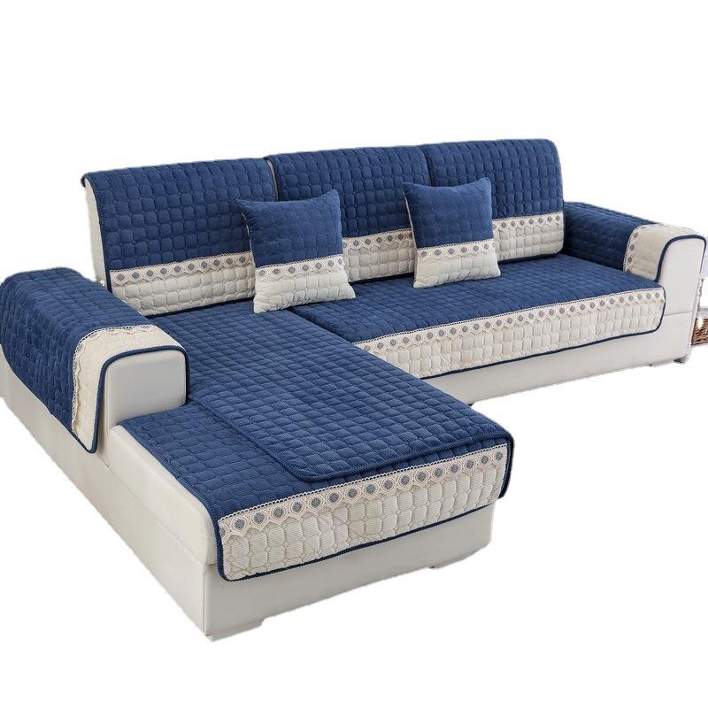 Plush Sofa Cushion Fabric Non-Slip Simple Winter Nordic Leather Sofa Cover All-Inclusive Universal Towel Living Room