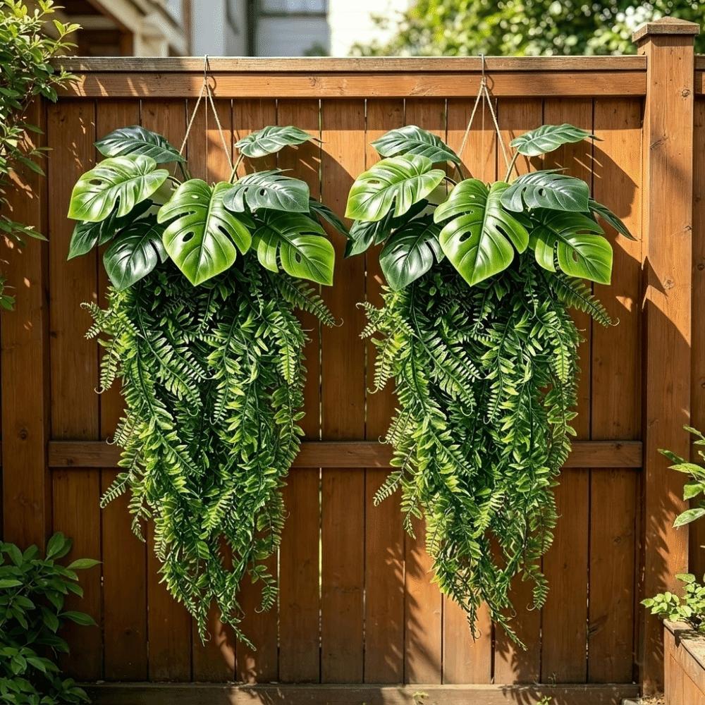 Real Touch Artificial Persian Fern Leafs UV Resistant Fake Trailing Greenery Outdoor Garden