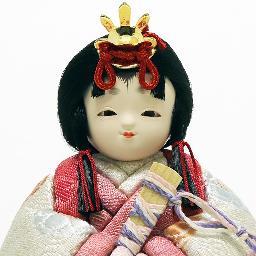 Hina Wooden Doll by Doll with Round Doll, Kotohoki, Haruka, Only, Tray, Natural, KTH-3201D2