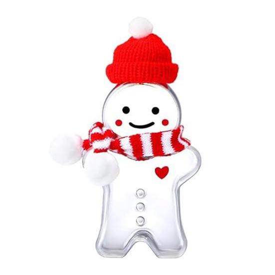 Gingerbread Man Drink Bottles with Lid 400ml Reusable Christmas Beverage Container for Milk Juice Tea Coffee DIY Festive Gifts