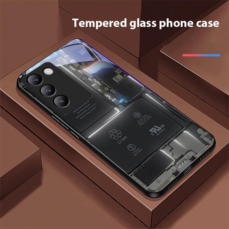Компьютерный элемент для Y72 33S 11 03 36 96 Lite 35 16 Iqoo 12 V40 SE 5G 29 40 21 30 X80 Pro Vivo Чехол для телефона из закаленного стекла Черный