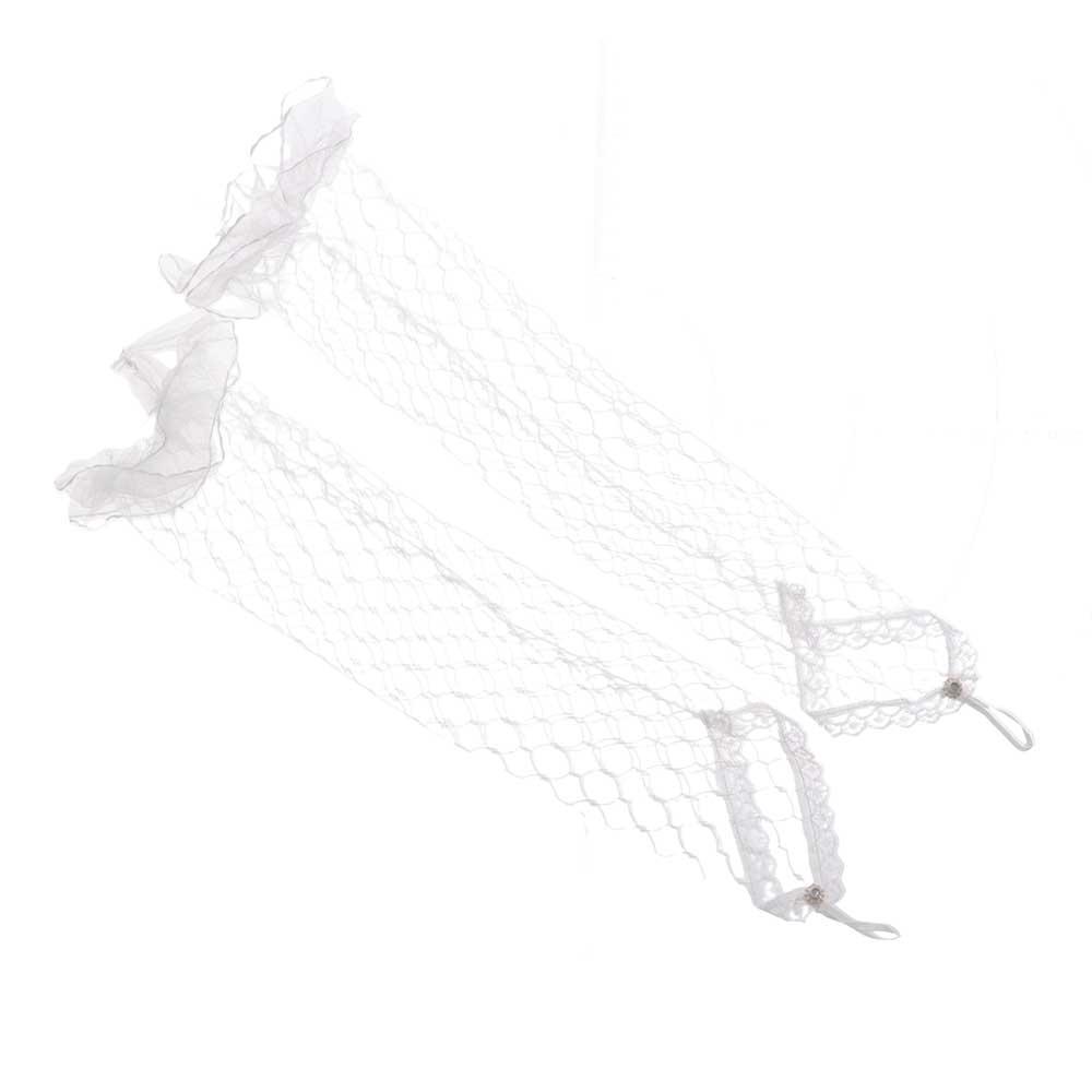 Flexible Accessories Girls Elbow Length Long Bridal Mittens Ruffle White Gloves Lace Bow Gloves