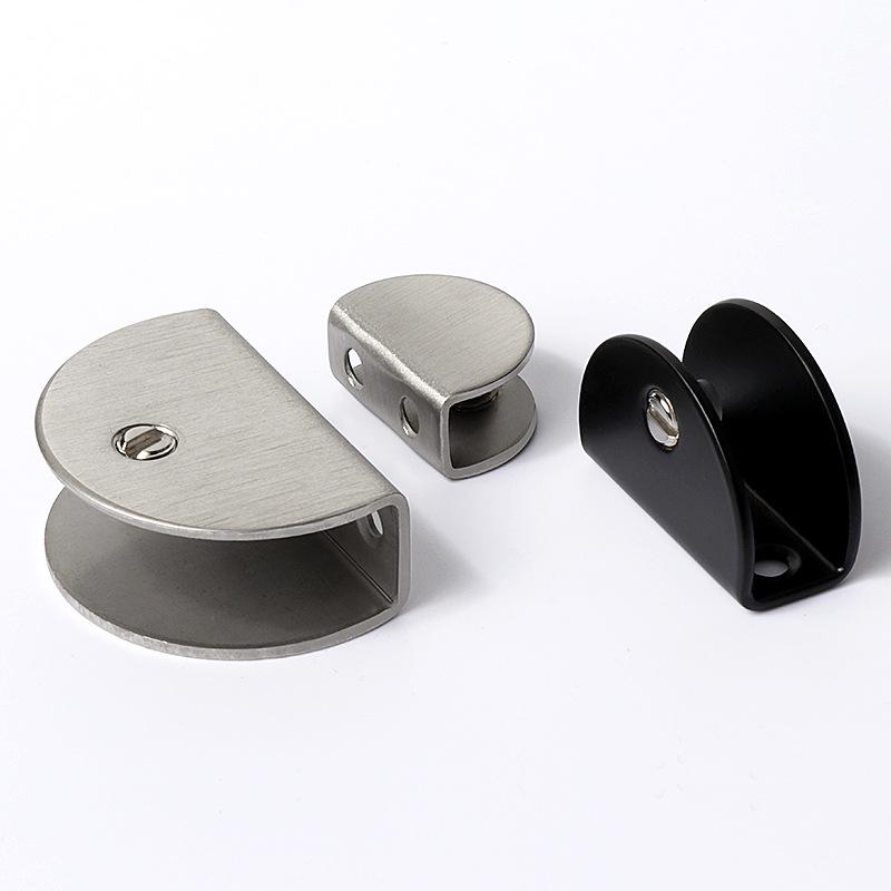 Полукруглый квадратный зажим для стекла из нержавеющей стали, кронштейн для полки