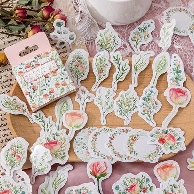 46 Штук/Коробка Наклейки для Цветочных Коробок Журналы Открытки Декоративные Материалы Ручная Работа DIY Коллаж Альбом Украшение Дневника