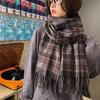 180*68cm Imitation Cashmere Scarf Vintage Plaid Printed Mujer Foulard Blanket  Autumn Winter Warm