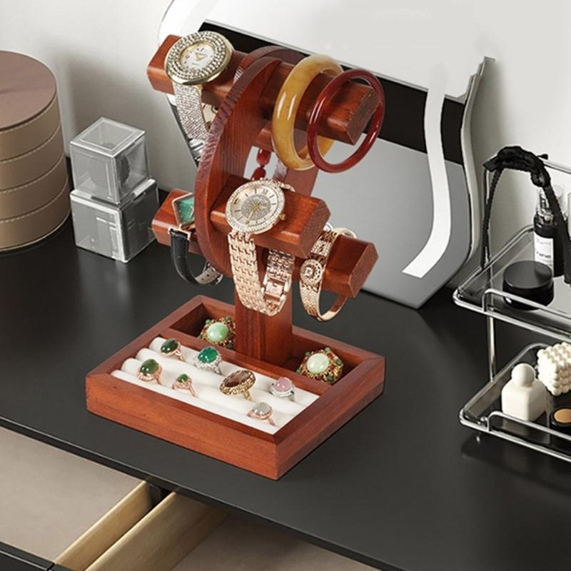 Многоцелевая регулируемая прочная деревянная подставка для ювелирных изделий для часов, браслетов и браслетов. Элегантные витрины.